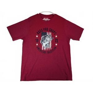 Bass Pro Shops American Tradition Fish Graphic T-Shirt Mens XL Red Patriotic